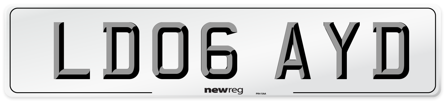 LD06 AYD Number Plate from New Reg
